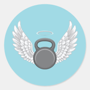 Kettlebell-Himmel Runder Aufkleber