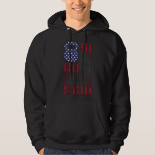 Kettlebell Lustige Gym-Übung Amerikanische Flagge Hoodie
