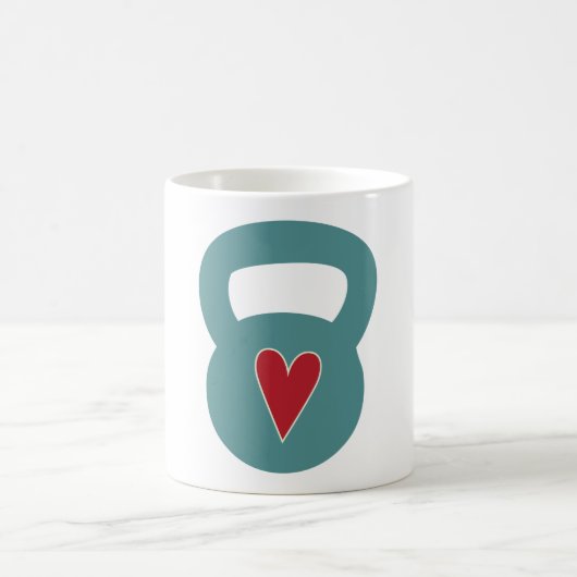 Kettlebell mit einem Herzen Kaffeetasse (Mittel)