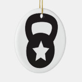 Kettlebell mit einem leeren Stern Keramikornament (Rechts)
