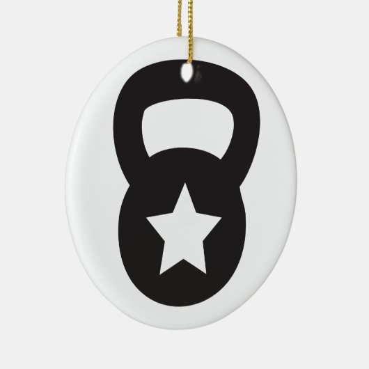 Kettlebell mit einem leeren Stern Keramikornament (Rechts)