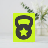 Kettlebell mit einem leeren Stern Postkarte (Stehend Vorderseite)