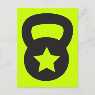 Kettlebell mit einem leeren Stern Postkarte