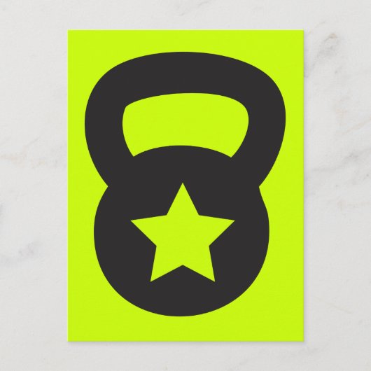 Kettlebell mit einem leeren Stern Postkarte (Vorderseite)