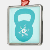 Kettlebell mit einer niedlichen Schneeflocke Ornament Aus Metall (Links)