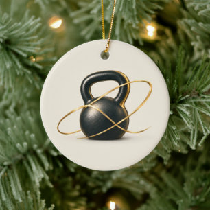 Kettlebell-Personaltrainer Keramik Ornament