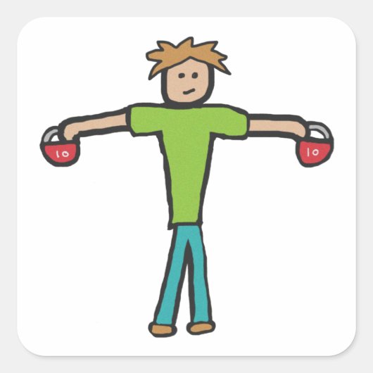 Kettlebell Quadratischer Aufkleber (Vorderseite)