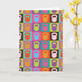 Kettlebell Retro Muster - Karte (Gelbe Blume)