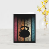 Kettlebell Retro Workout PowerHeader Bodybuilder Karte (Gelbe Blume)