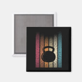 Kettlebell Retro Workout PowerHeader Bodybuilder Magnet (Vorderseite/Rückseite)