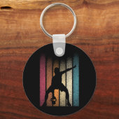 Kettlebell Retro Workout PowerHeader Bodybuilder Schlüsselanhänger (Vorderseite)