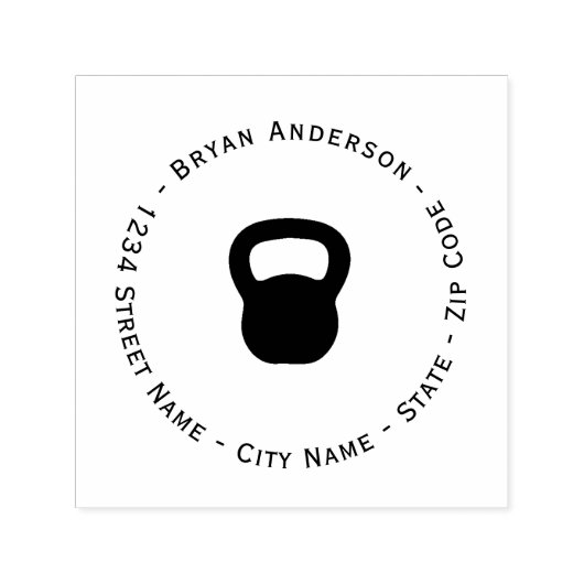 Kettlebell Rücksendeadresse Selbstfärbende Briefma Permastempel (Design)