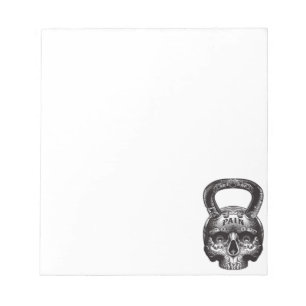 Kettlebell Skull - Gym Workout Motivierend Notizblock