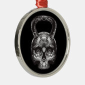 Kettlebell Skull - Gym Workout Motivierend Ornament Aus Metall (Rechts)