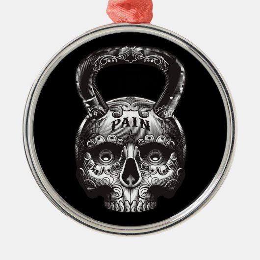 Kettlebell Skull - Gym Workout Motivierend Ornament Aus Metall (Vorne)