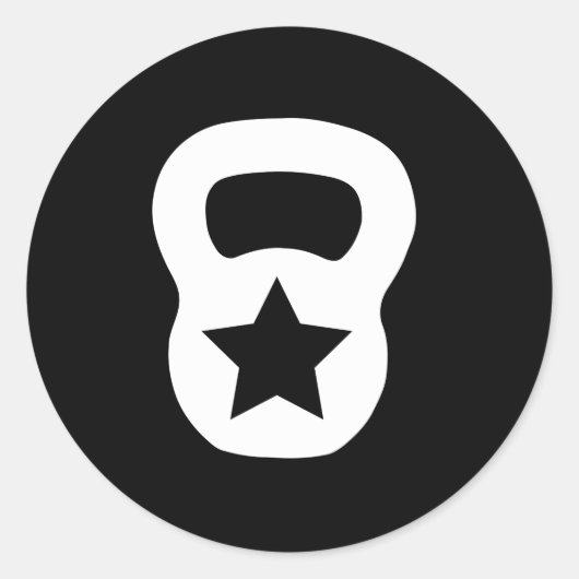 Kettlebell Star Runder Aufkleber (Vorderseite)