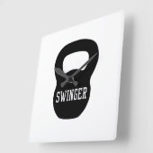 Kettlebell Swinger Quadratische Wanduhr (Winkel)