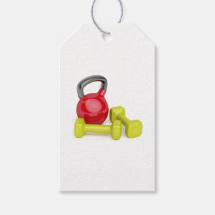 Kettlebell und Dumbbells Geschenkanhänger