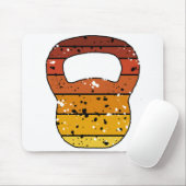 Kettlebell Vintag Retro Distressed Orange Mousepad (Mit Mouse)