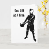 Kettlebell Weights Workout Fitness Motivierend Karte (Gelbe Blume)