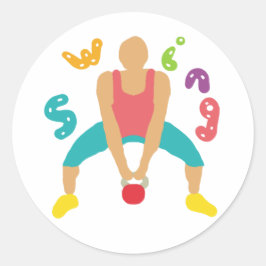 Kettlebells Runder Aufkleber