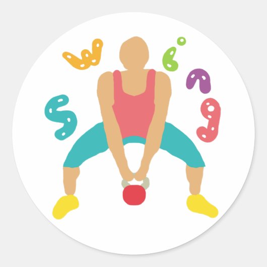 Kettlebells Runder Aufkleber (Vorderseite)