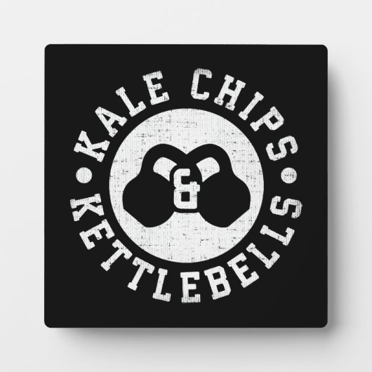 Kettlebells und Kale Chips - Funny Novelout Workou Fotoplatte (Vorderseite)