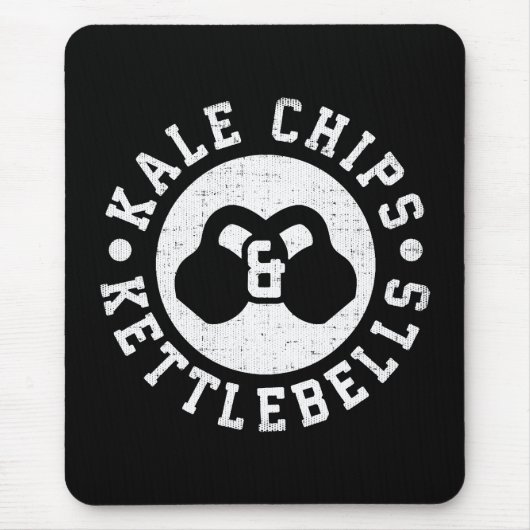 Kettlebells und Kale Chips - Funny Novelout Workou Mousepad (Vorne)