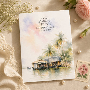 Kettuvallams - Kerala, Indien Küsten Schönheit Feiertagspostkarte