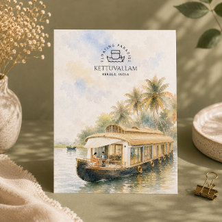 Kettuvallams, Kerala, Indien | Ruhige Gewässer Feiertagspostkarte