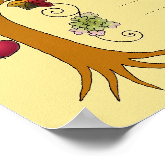 Ketubah im Herbst mit Baum des Lebens -B Poster (Ecke)