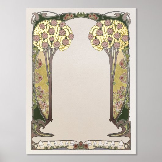 Ketubah Tree of Life Handwriting Art Nouveau Foliendrucke (Vorderseite)