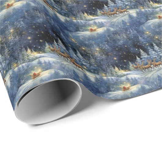 Keucheln, Schnee, Rentier Geschenkpapier (Rolleneckpunkt)