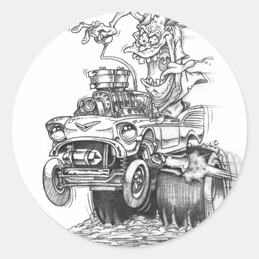 keuchend runder aufkleber (Vorderseite)