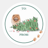 Keuchhuhn-Wasserfarbenkasse Knock Tree über Runder Aufkleber (Vorderseite)