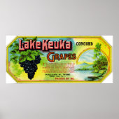 Keuka Concord Trauben-Label Poster (Vorne)