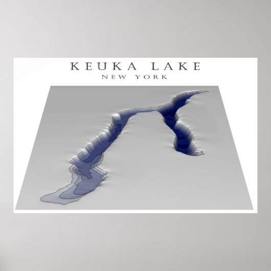 Keuka Lake 3D Karte Poster (Vorne)