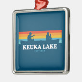 Keuka Lake New York Canoe Ornament Aus Metall (Links)