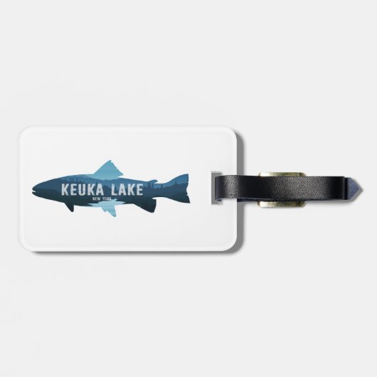 Keuka Lake New York Fisch Gepäckanhänger (Rückseite horizontal)