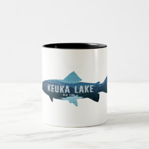 Keuka Lake New York Fisch Zweifarbige Tasse