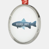 Keuka Lake New York Fish Ornament Aus Metall (Links)