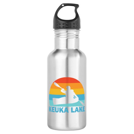 Keuka Lake New York Kayak Edelstahlflasche (Vorderseite)