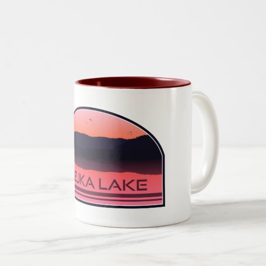 Keuka Lake New York Red Sunrise Zweifarbige Tasse (VorderseiteRechts)