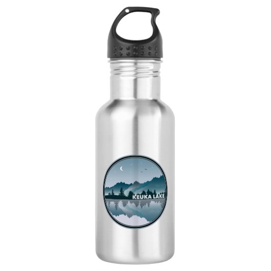 Keuka Lake New York Reflection Edelstahlflasche (Vorderseite)