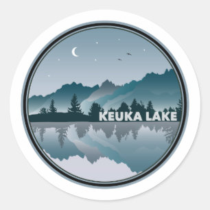Keuka Lake New York Reflection Runder Aufkleber