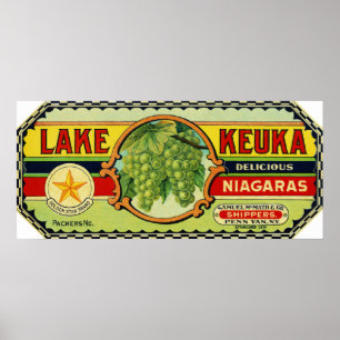 Keuka-Niagara-Trauben - Etikett 2 Poster