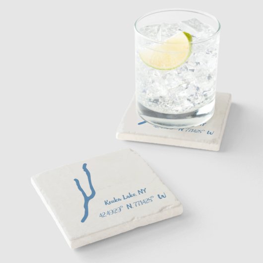 Keuka-See, NY-Marble-Untersetzer Steinuntersetzer (Seitenansicht)