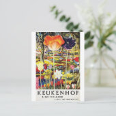Keukenhof Gardens Vintage Poster Holland Tulips Postkarte (Stehend Vorderseite)