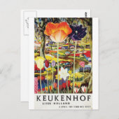 Keukenhof Gardens Vintage Poster Holland Tulips Postkarte (Vorne/Hinten)
