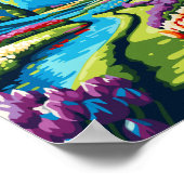 Keukenhof Gardens Vintage Reise Illustration Poster (Ecke)